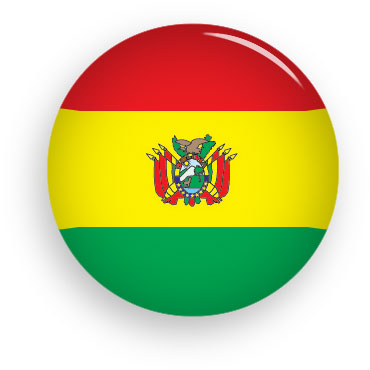 bolivia flag button round
